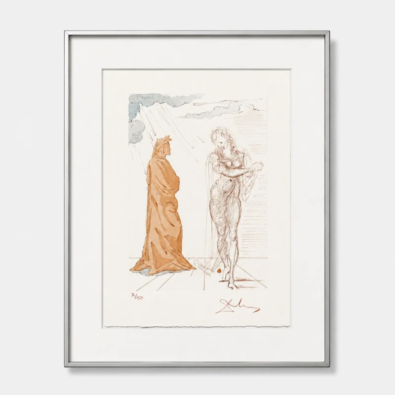 salvador-dali-divine-comedy-signed-lithograph-32 Вергилий утешает Данте(ручная подпись карандашом)